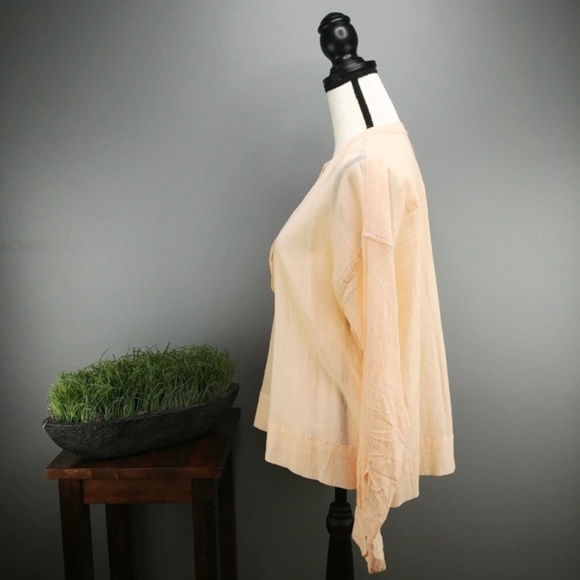 Lou & Grey NWT Peach Light Cotton Crepe Top - Picture 2 of 6